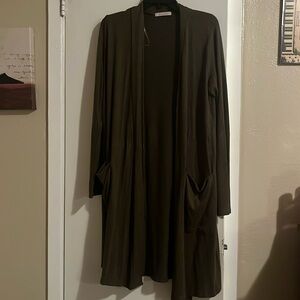 Green long sleeve cardigan